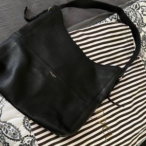 Black leather Henri bendel tote